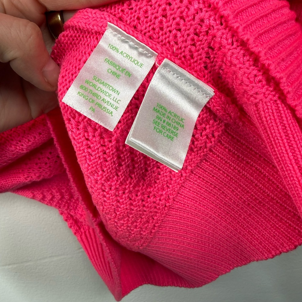 Lilly Pulitzer Isabeli Ruffle Sleeve Pink‎ Sweater - Picture 3 of 6